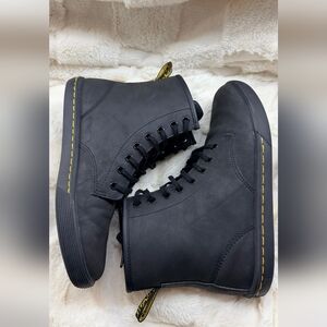 Dr. Martens Black Boots with Yellow Accents